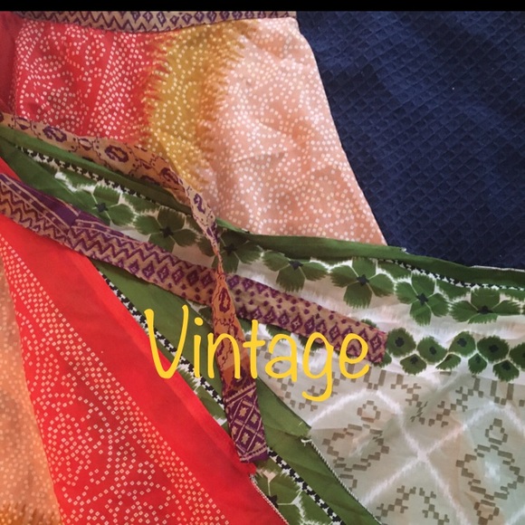 XS-XXL Vintage Long Boho Wrap-Skirt (Hand Sewn) - Picture 4 of 12